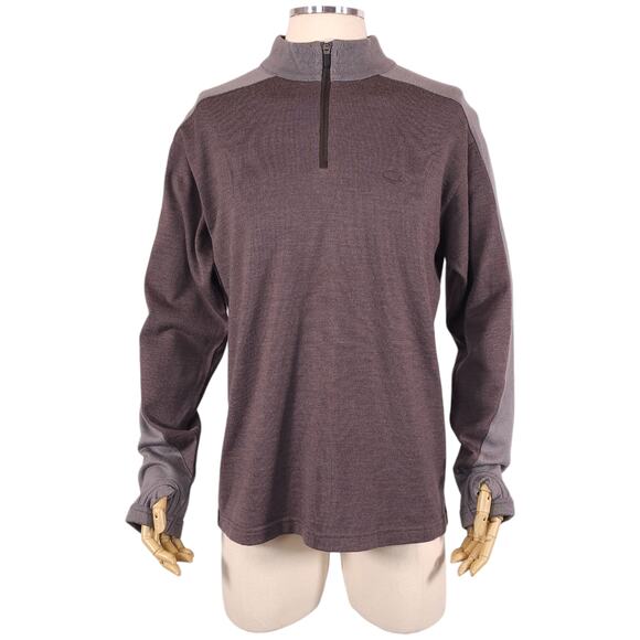 Icebreaker Men's 1/2 Zip Sweater Brown/Gray Sz Large - Picture 1 of 8